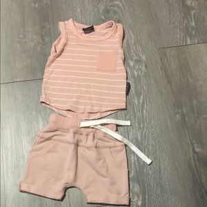 Little Bipsy Pink Striped baby girl Matching Set